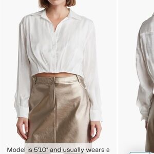 Shimmer Collar Long Sleeve Top